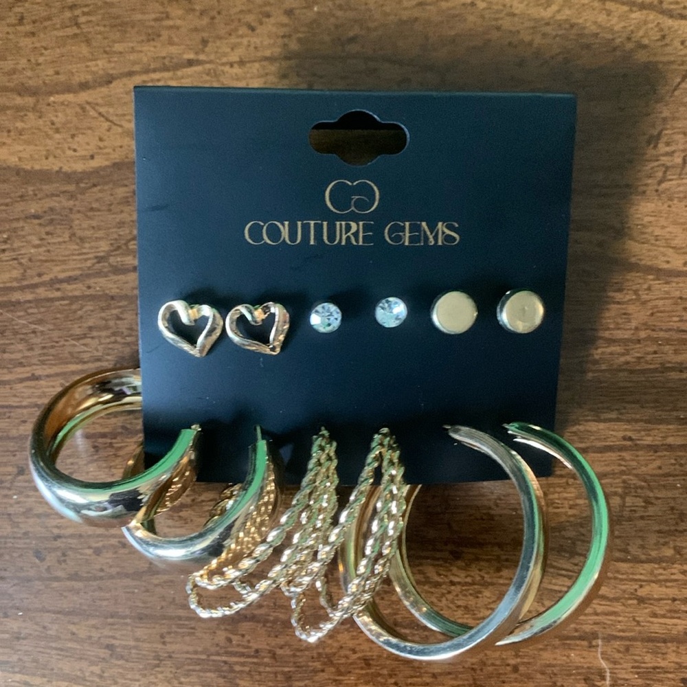 *5/$5* NWOT Couture Gems 6pc Fashion Variety Earring set